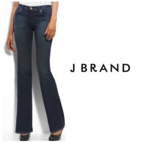 J BRAND Mid Rise Bootcut Dark Wash Stretch Jean Size 26 - Picture 1 of 15